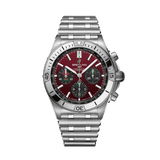 Breitling Chronomat B01 42 Six Nations Wales Red Dial Silver Steel Strap Watch for Men - AB0134A61K1A1