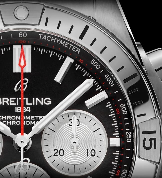 Breitling Chronomat B01 42mm Black Dial Silver Steel Strap Watch for Men - AB0134101B1A1