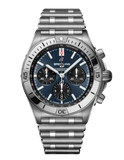 Breitling Chronomat B01 42mm Blue Dial Silver Steel Strap Watch for Men - AB0134101C1A1