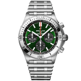 Breitling Chronomat B01 42 Green Dial Silver Steel Strap Watch for Men - AB0134101L1A1