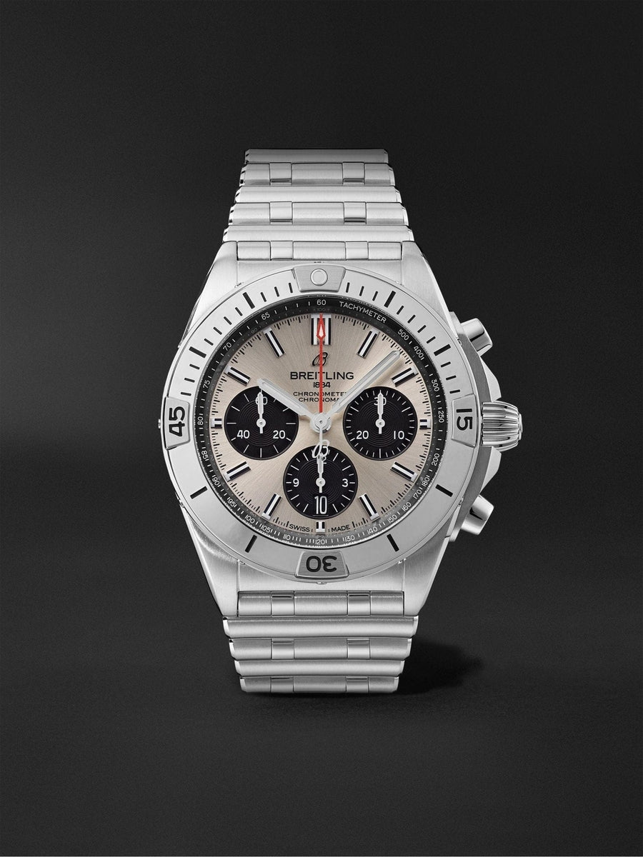 Breitling Chronomat B01 42mm Silver Dial Silver Steel Strap Watch for Men - AB0134101G1A1
