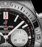 Breitling Chronomat B01 42mm Black Dial Silver Steel Strap Watch for Men - AB0134101B1A1