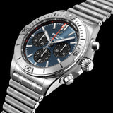 Breitling Chronomat B01 42mm Blue Dial Silver Steel Strap Watch for Men - AB0134101C1A1