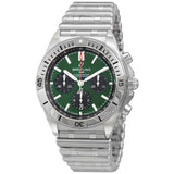 Breitling Chronomat B01 42 Green Dial Silver Steel Strap Watch for Men - AB0134101L1A1