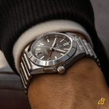 Breitling Chronomat GMT 40 Brown Dial Silver Steel Strap Watch for Men - A32398101M1A1