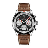 Breitling Avi Chronograph 42 Mosquito Black Dial Brown Leather Strap Watch for Men - Y233801A1B1X1