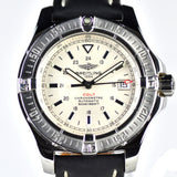 Breitling Colt 44mm Automatic Silver Dial Black Leather Mens Watch - A1731311/G820/428X