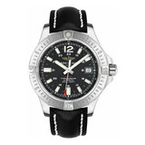 Breitling Colt Automatic 44mm Black Dial Leather Strap Mens Watch - A1738811/BD44/435X