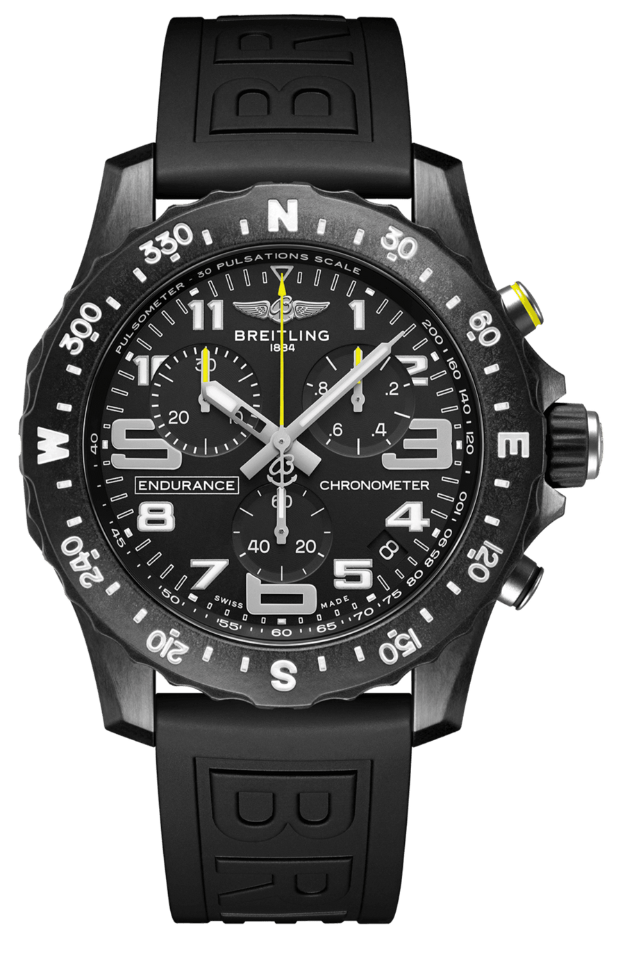Breitling Endurance Pro Black Dial Black Rubber Strap Watch for Men - X82310E51B1S1