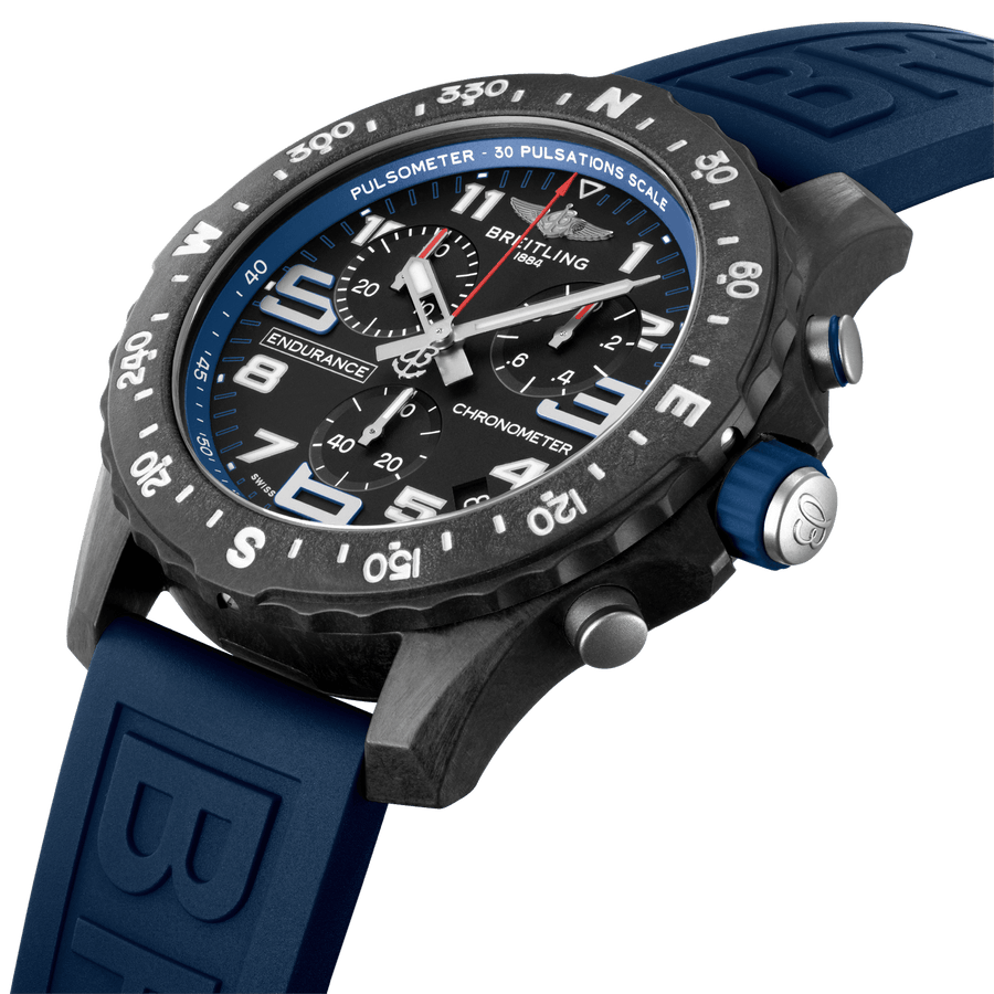 Breitling Endurance Pro Black Dial Blue Rubber Strap Watch for Men - X82310D51B1S1