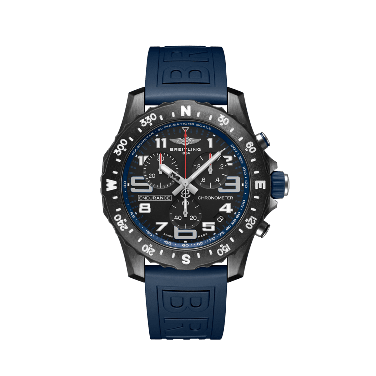 Breitling Endurance Pro Black Dial Blue Rubber Strap Watch for Men - X82310D51B1S1