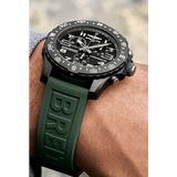 Breitling Endurance Pro Black Dial Green Rubber Strap Watch for Men - X82310D31B1S1