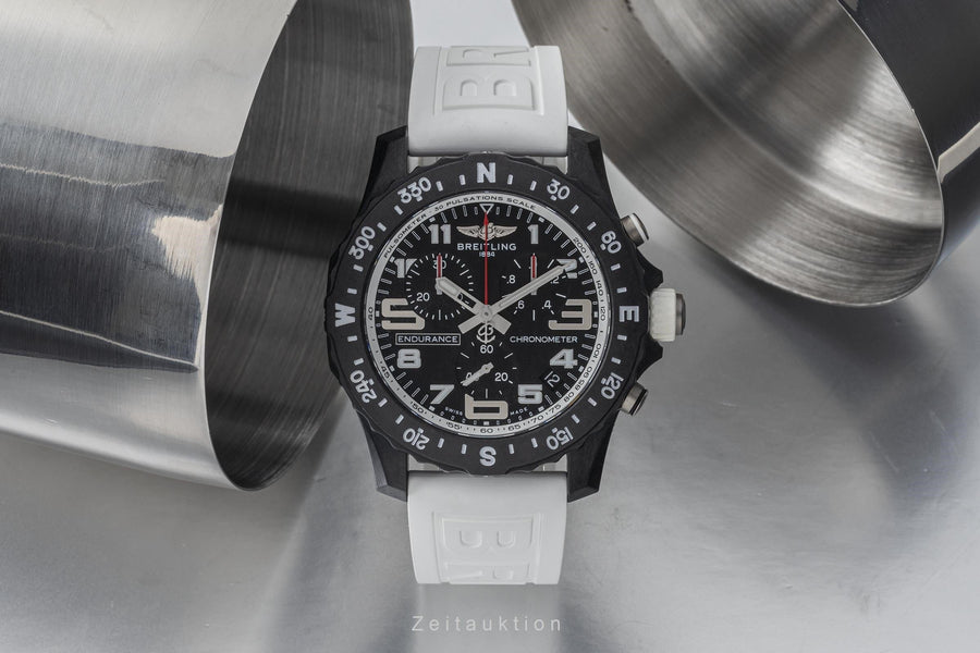 Breitling Endurance Pro Black Dial White Rubber Strap Watch for Men - X82310A71B1S1