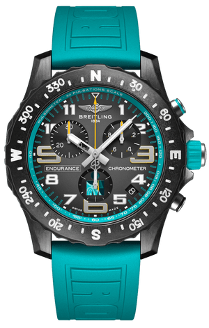 Breitling Endurance Pro Ironman 70.3 World Championship Grey Dial Turquoise Rubber Strap Watch for Men - X823105C1M1S1