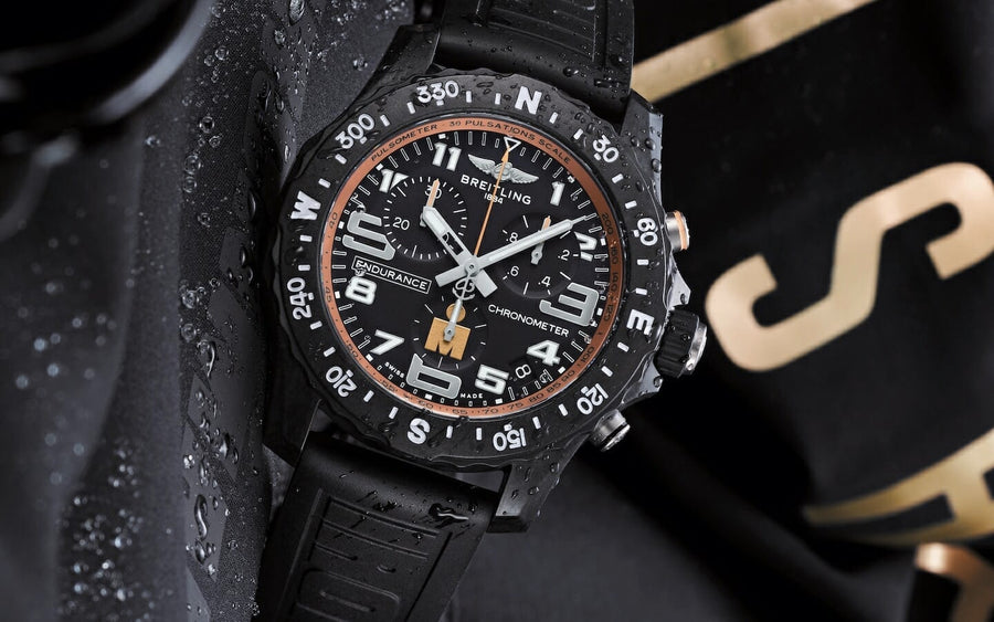 Breitling Endurance Pro Ironman Black Dial Black Rubber Strap Watch for Men - X823101B1B1S1