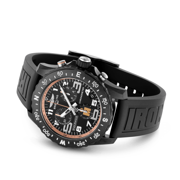 Breitling Endurance Pro Ironman Black Dial Black Rubber Strap Watch for Men - X823101B1B1S1