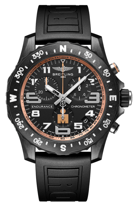 Breitling Endurance Pro Ironman Black Dial Black Rubber Strap Watch for Men - X823101B1B1S1