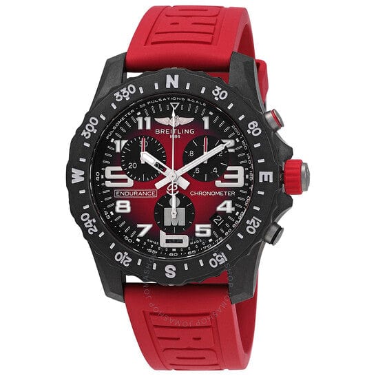 Breitling Endurance Pro Ironman Red Dial Red Rubber Strap Watch for Men - X823109A1K1S1