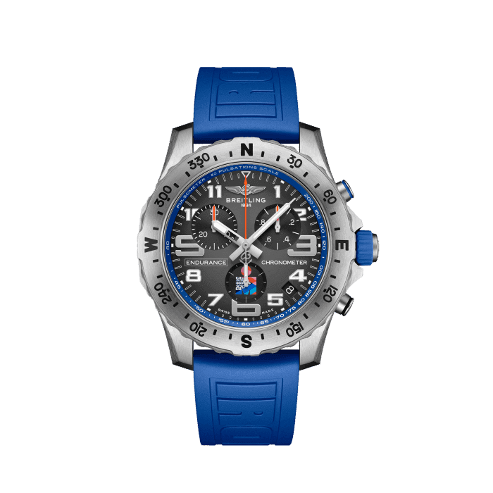 Breitling Endurance Pro Ironman World Championship Grey Dial Blue Rubber Strap Watch for Men - E823103A1M1S1