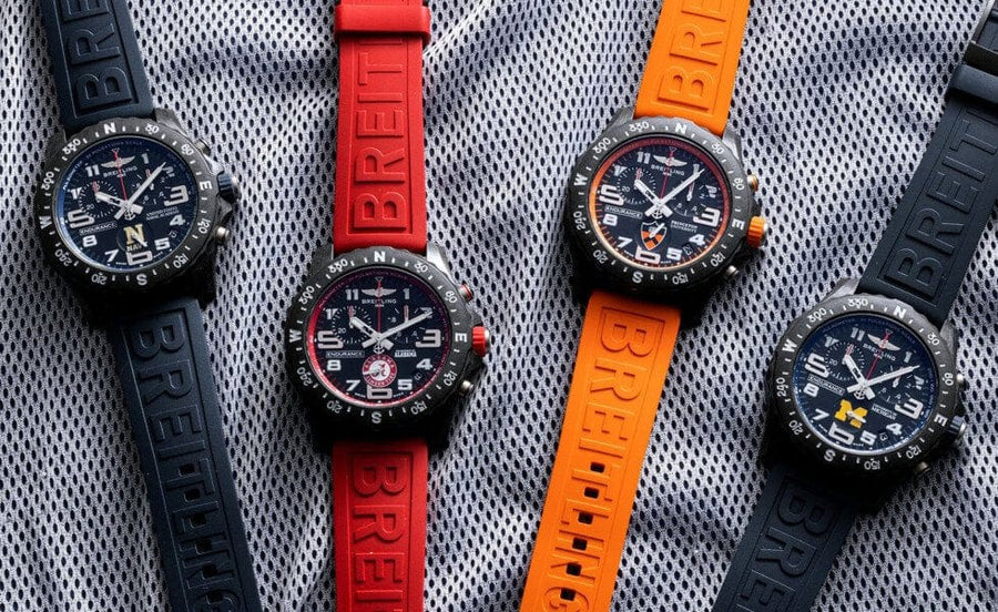 Breitling Endurance Pro Princeton University Edition Black Dial Orange Rubber Strap Watch for Men - X823104C1B1S1