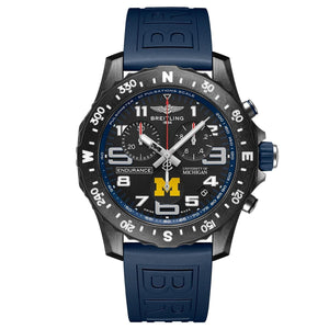 Breitling Endurance Pro University Black Dial Blue Rubber Strap Watch for Men - X823101C1B1S1