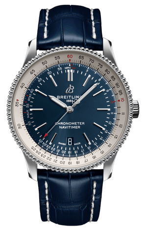 Breitling Navitimer 1 Automatic 41mm Blue Dial Blue Leather Strap Mens Watch - A17326211C1P4