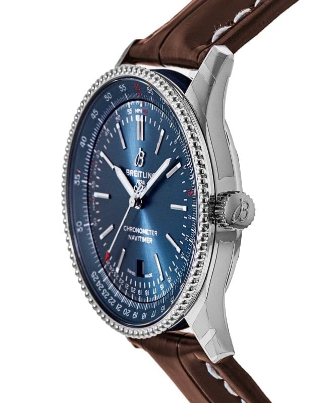 Breitling Navitimer 1 Automatic 41mm Blue Dial Brown Steel Strap Watch for Men - A17326161C1P1