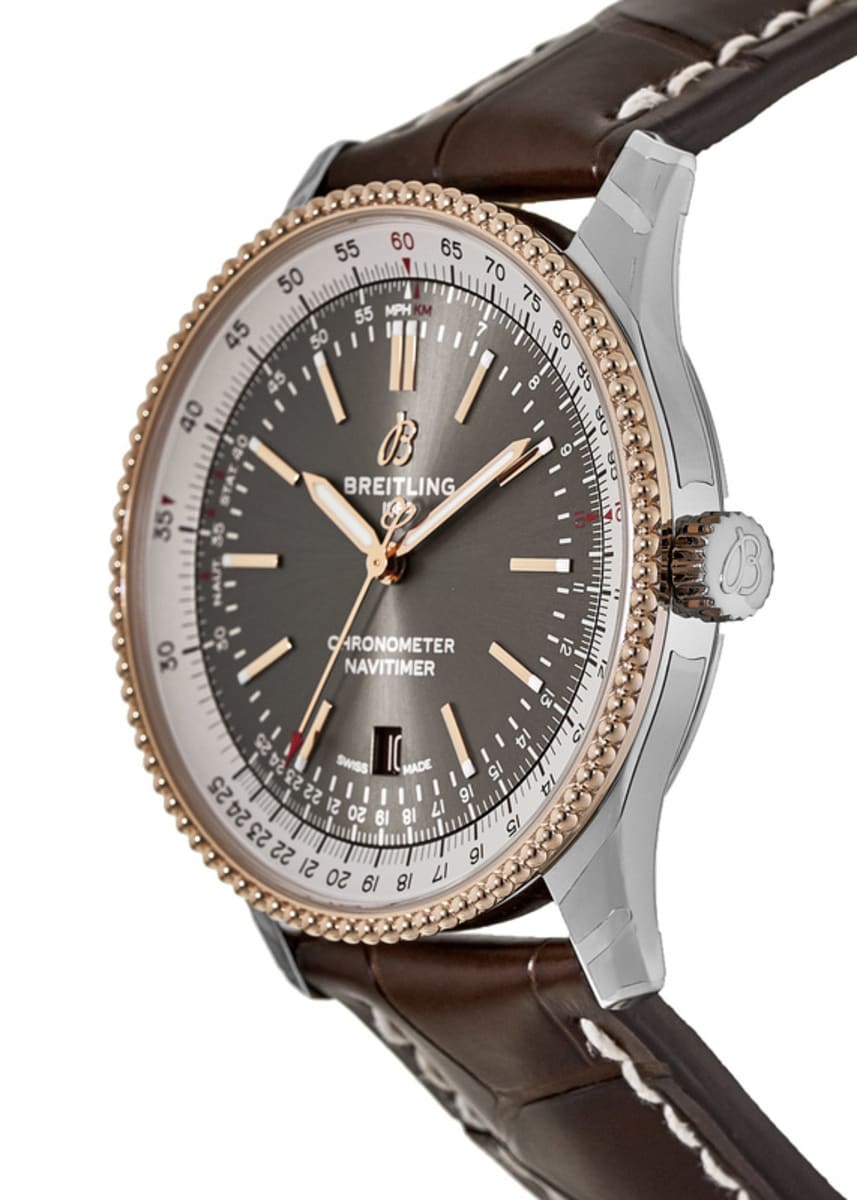 Breitling Navitimer 1 Automatic 41mm Brown Dial Brown Leather Strap Mens Watch - U17326211M1P2