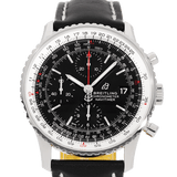 Breitling Navitimer 1 Chronograph 41mm Automatic Black Dial Black Leather Strap Mens Watch - A13324121B1P1