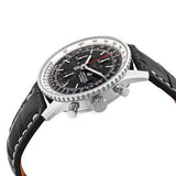 Breitling Navitimer 1 Chronograph 41mm Automatic Black Dial Black Leather Strap Mens Watch - A13324121B1P1