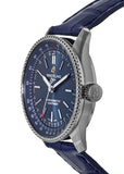 Breitling Navitimer Automatic 35 Blue Dial Blue Leather Strap Watch for Men - A17395161C1P1