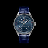 Breitling Navitimer Automatic 35 Blue Dial Blue Leather Strap Watch for Men - A17395161C1P1