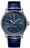 Breitling Navitimer Automatic 35 Blue Dial Blue Leather Strap Watch for Men - A17395161C1P1