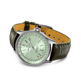 Breitling Navitimer Automatic 35 Green Dial Green Leather Strap Watch for Women - A17395361L1P1