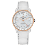 Breitling Navitimer Automatic 35 Mother of Pearl Dial White Leather Strap Watch for Women - U17395211A1P3