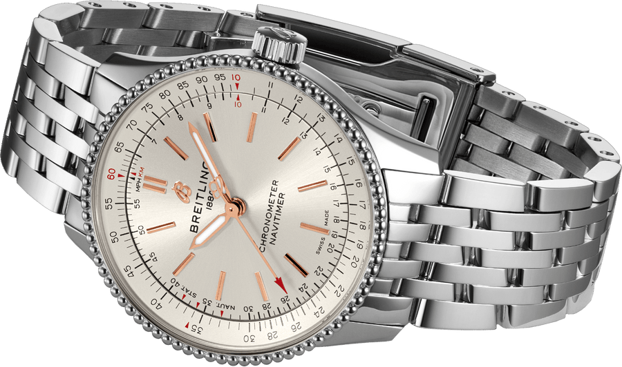Breitling Navitimer Automatic 35 White Dial Silver Steel Strap Watch for Men - A17395F41G1A1