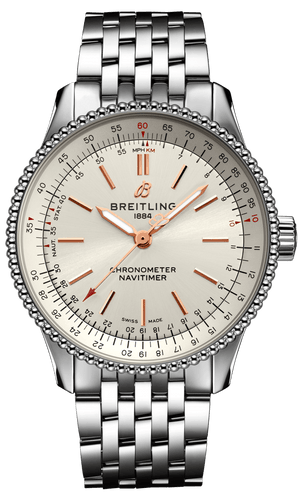 Breitling Navitimer Automatic 35 White Dial Silver Steel Strap Watch for Men - A17395F41G1A1