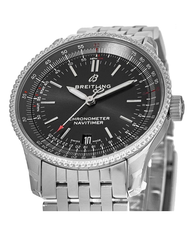 Breitling Navitimer Automatic 38mm Black Dial Stainless Steel Mens Watch - A17325241B1A1
