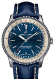 Breitling Navitimer Automatic 38mm Blue Dial Blue Leather Strap Mens Watch - A17325211C1P1