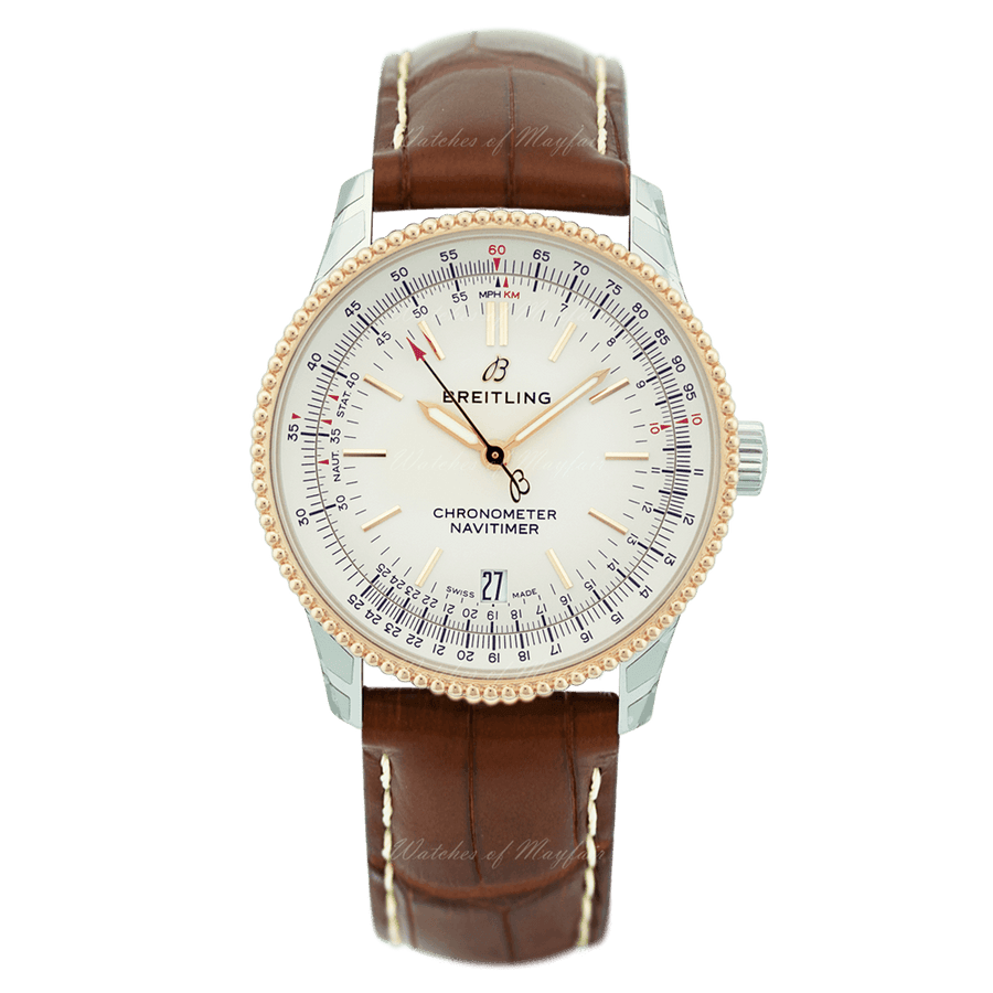 Breitling Navitimer Automatic 38mm Leather Strap Mens Watch - A17325211G1P1