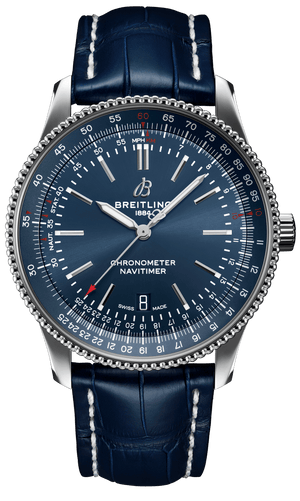 Breitling Navitimer Automatic 41 Blue Dial Blue Leather Strap Watch for Men - A17326161C1P3