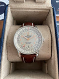 Breitling Navitimer Automatic 41 White Dial Brown Leather Strap Watch for Men - A17326211G1P2