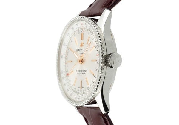 Breitling Navitimer Automatic 41 White Dial Brown Leather Strap Watch for Men - A17326211G1P2