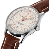 Breitling Navitimer Automatic 41 White Dial Brown Leather Strap Watch for Men - A17326211G1P2