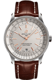 Breitling Navitimer Automatic 41 White Dial Brown Leather Strap Watch for Men - A17326211G1P2