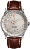 Breitling Navitimer Automatic 41 White Dial Brown Leather Strap Watch for Men - A17326211G1P2