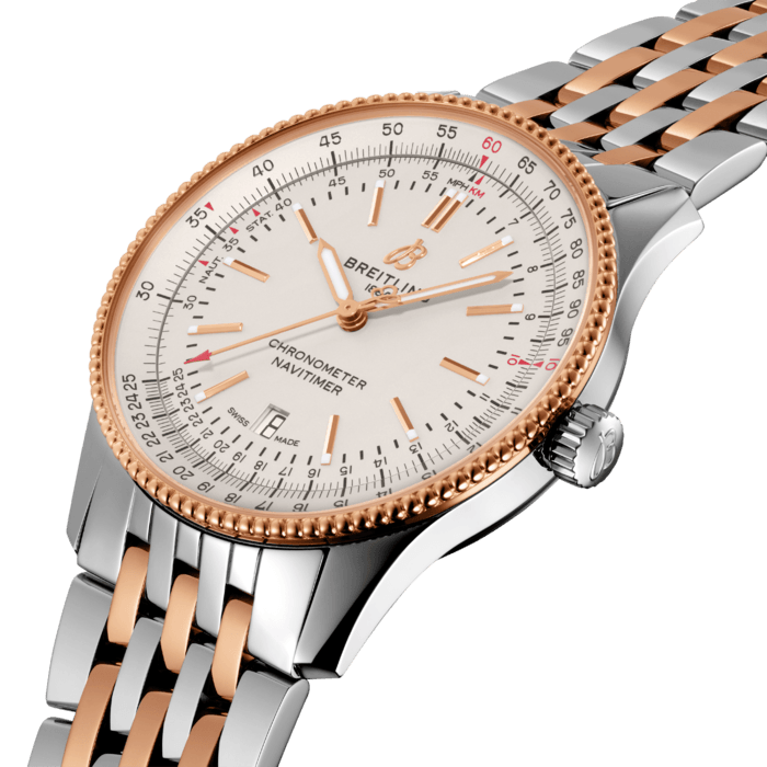 Breitling Navitimer Automatic 41 White Dial Two Tone Steel Strap Watch for Men - U17326211G1U1