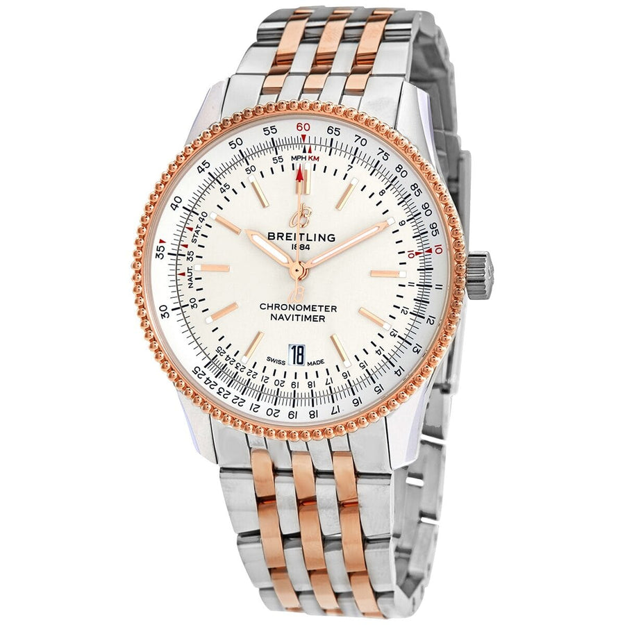 Breitling Navitimer Automatic 41 White Dial Two Tone Steel Strap Watch for Men - U17326211G1U1