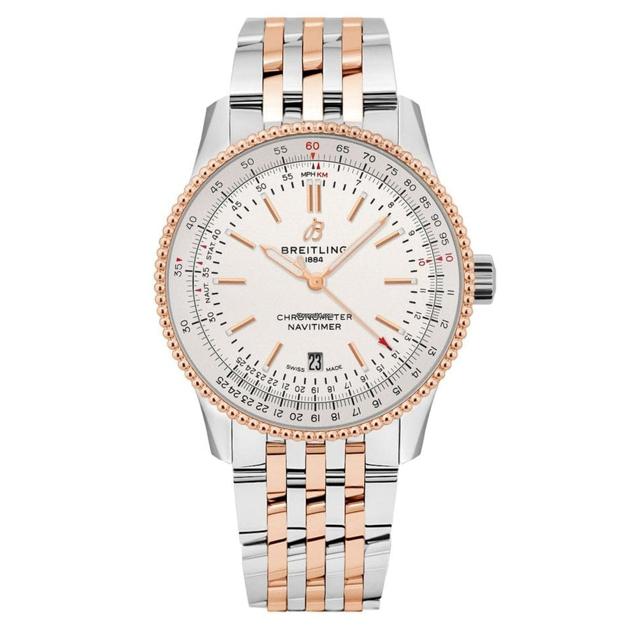 Breitling Navitimer Automatic 41 White Dial Two Tone Steel Strap Watch for Men - U17326211G1U1