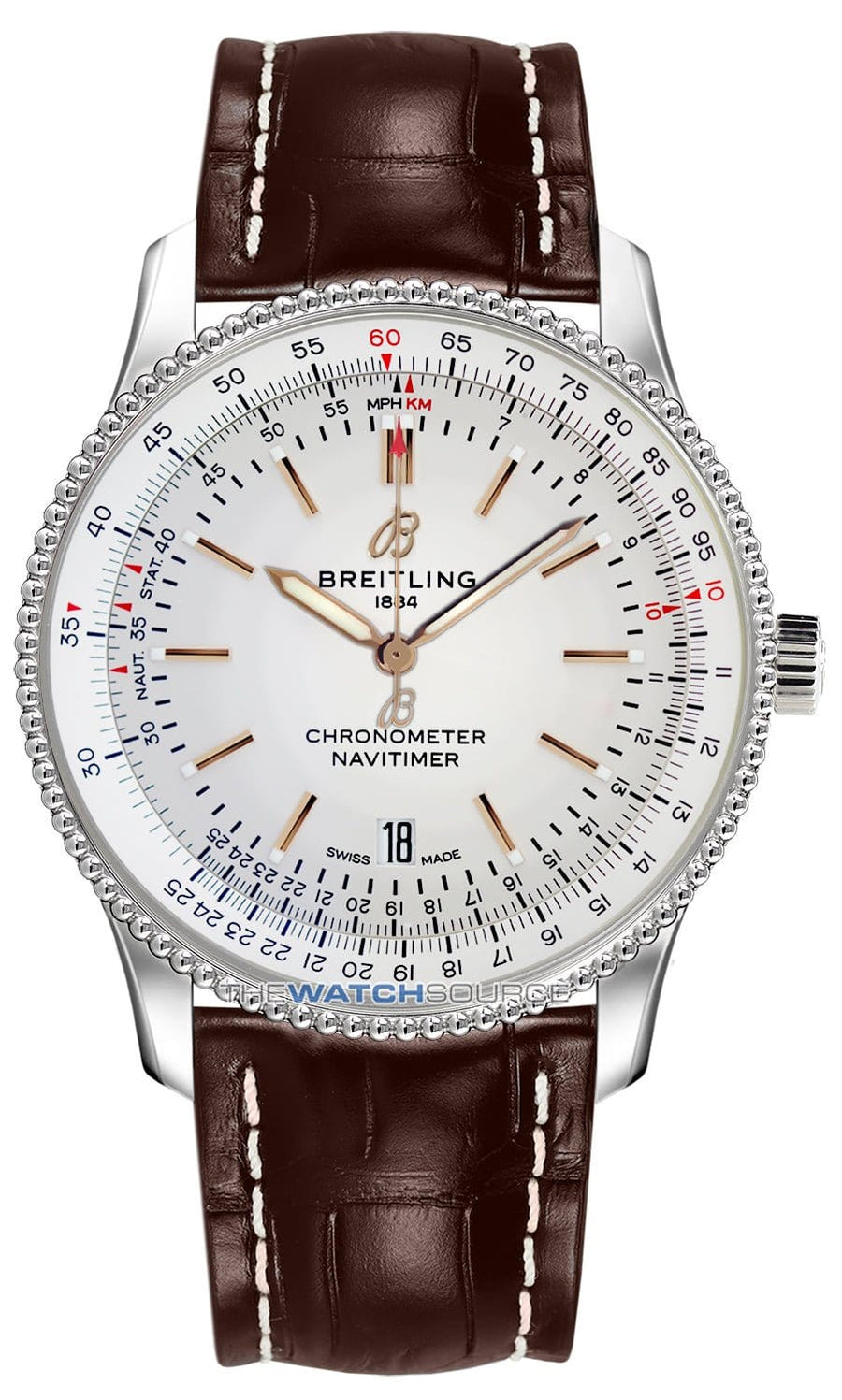 Breitling Navitimer Automatic 41mm Brown Leather Strap Mens Watch - A17326211G1P1